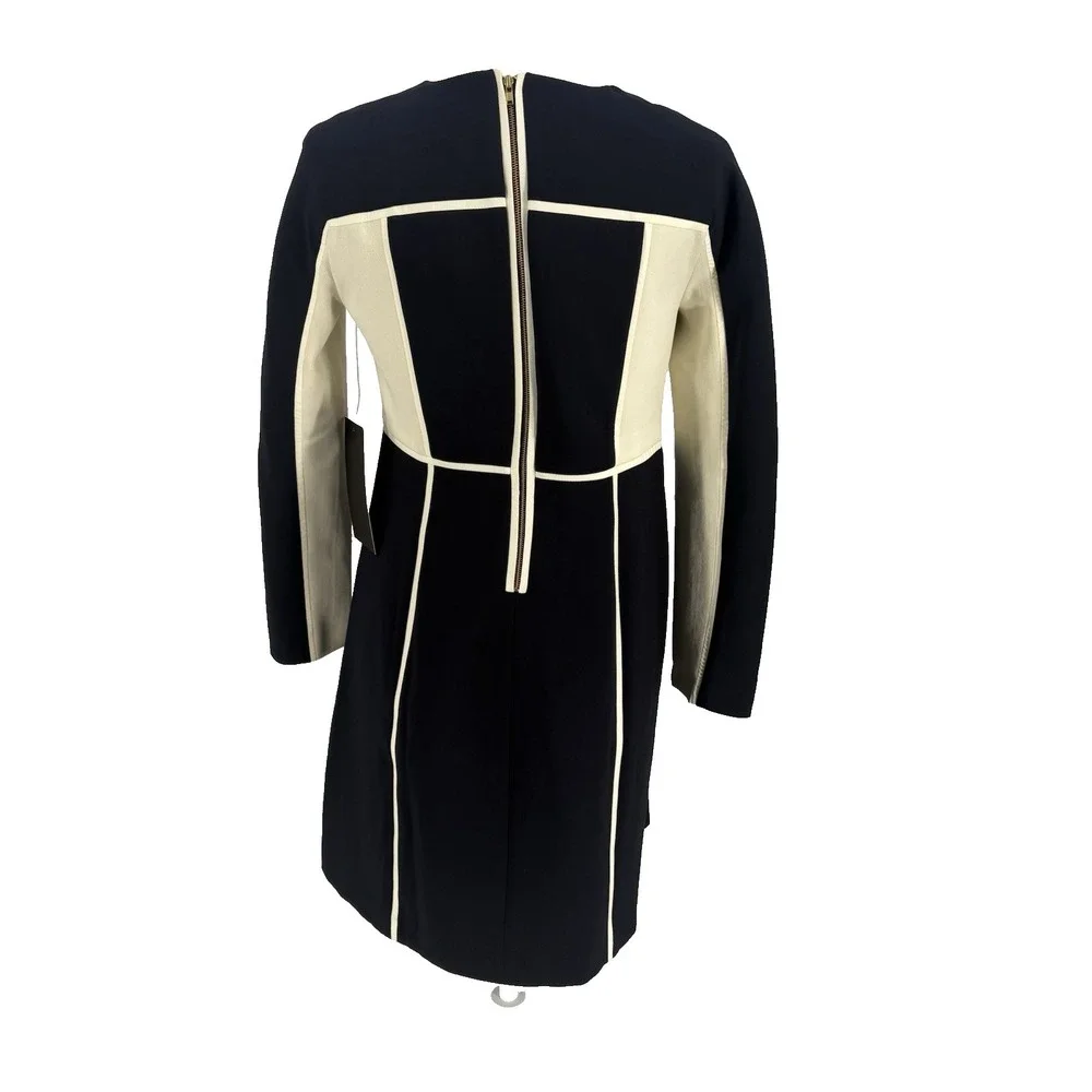 Tuckernuck Womens Navy and Cream Evie Dress Small Career Mod Interview Chic